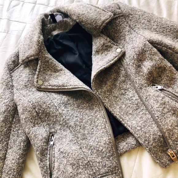 H&M Cropped Grey Wool Coat - Picture 1 of 5